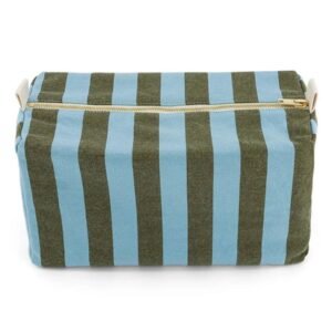Vic Toiletry Bag Stripes Olive And Blue