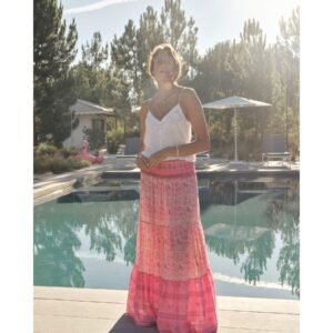 PRE-ORDER Esti Print Maxi Skirt - Pink
