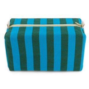 Vic Toiletry Bag Stripes Turquoise & Olive
