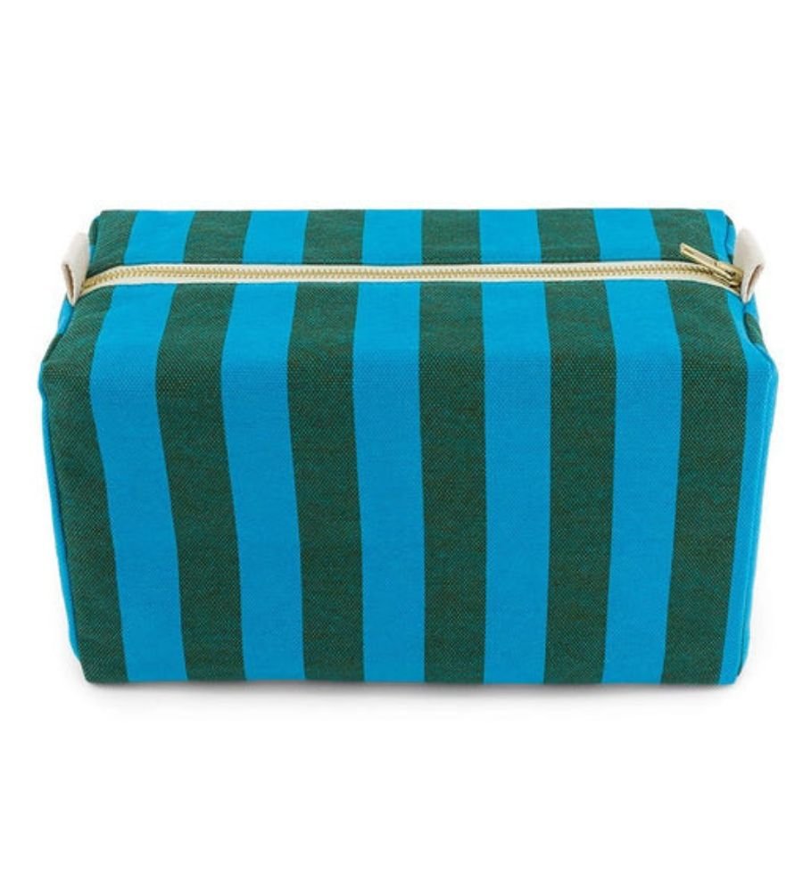 Vic Toiletry Bag Stripes Turquoise & Olive