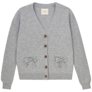 Bow Pocket Cardigan - Cloudy