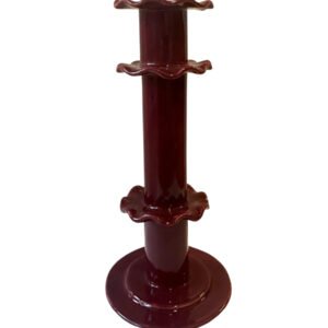 Tall Frill Candle Stick - Burgundy