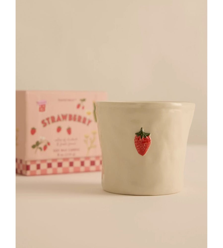Paddywax Bistro Ceramic Strawberry Candle