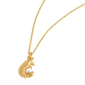 EBN7111G Shrimp Necklace with Pearl