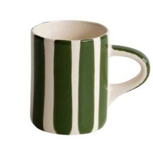 Espresso Cup Candy Stripe - Moss Green