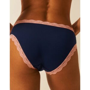 Classic Knicker - Navy & Neon Peach 1KNNVYPCH