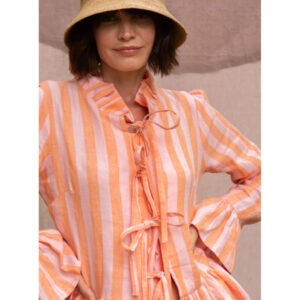 Tinky Stripe Blouse in Orange & Pink