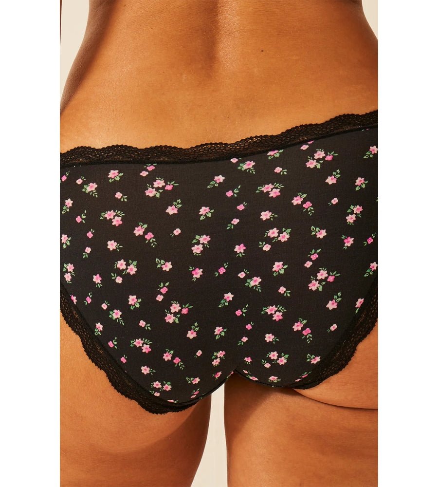 Classic Knicker - Rosebud Black 1KNROSBDS