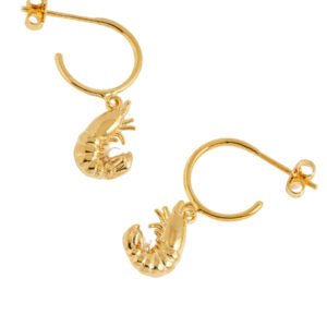 EBE7153G Shrimp Charm Hoops