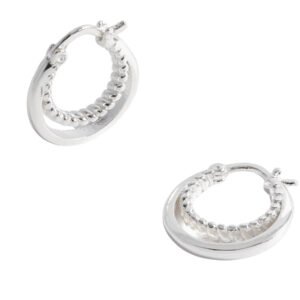 EBE6092S Double Twisted Hoop Earrings