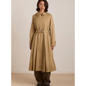 Sofia Pleated Trench - Light Stone