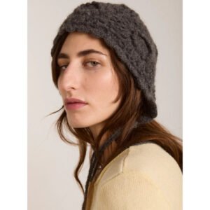 Crochet Bonnet - Charcoal Marl