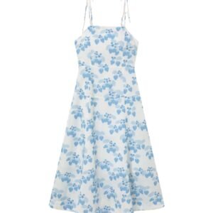 Strawberries Linen Dress - Off White