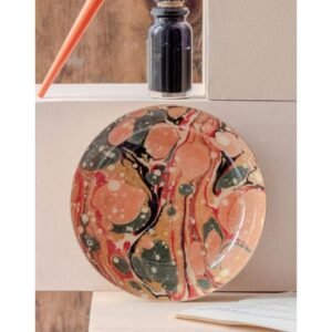 Round Enamel Tray - Marbled