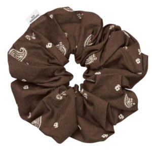 Bloom Paisley Scrunchie - Chocolate Brown