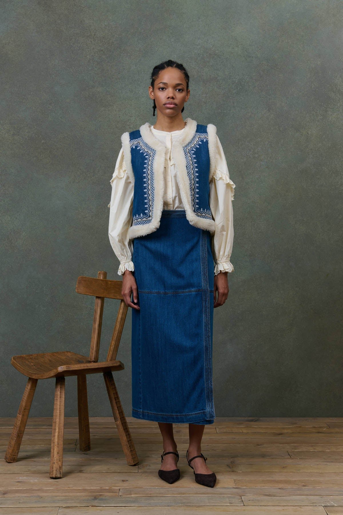 Figara Reversible Vest - Stone Blue - Image 2