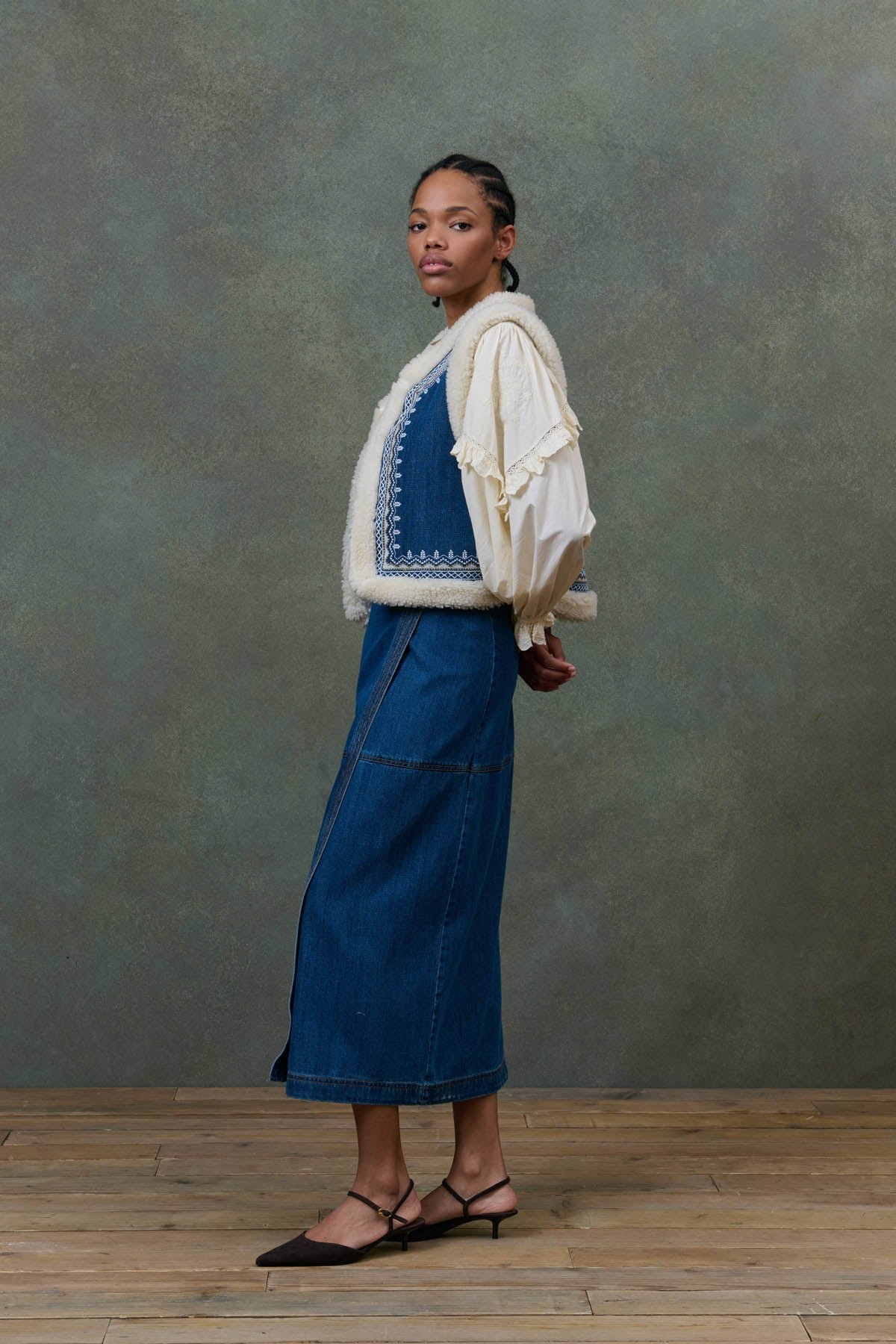 Figara Reversible Vest - Stone Blue - Image 3