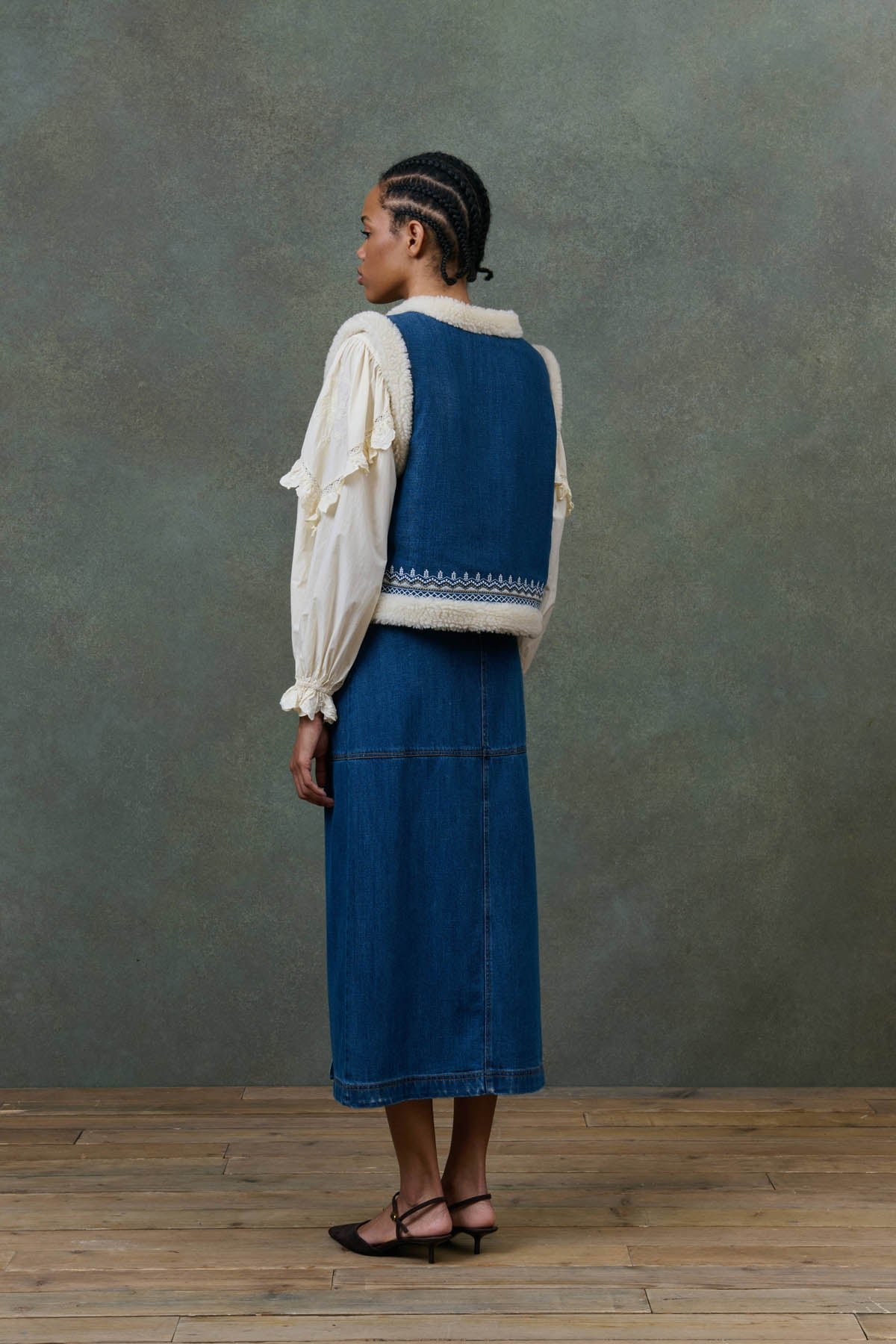 Figara Reversible Vest - Stone Blue - Image 4