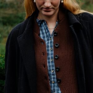 Lucy Knitted Waistcoat Chocolate Brown