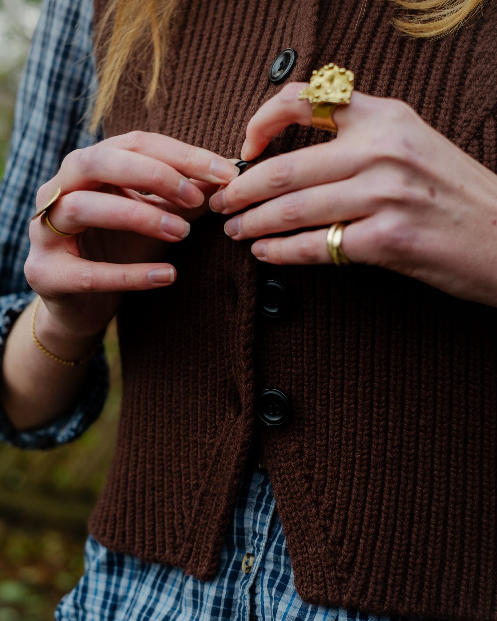 Lucy Knitted Waistcoat Chocolate Brown - Image 2