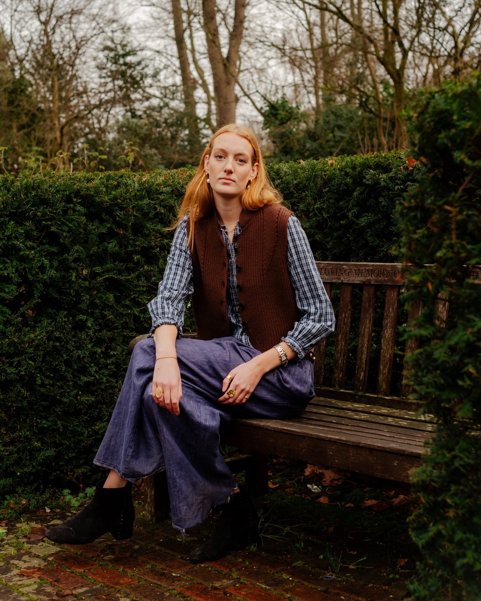 Lucy Knitted Waistcoat Chocolate Brown - Image 5