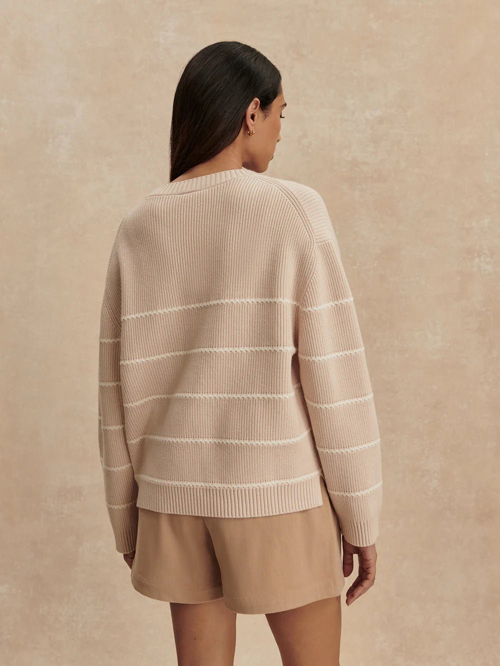 Meryl Stripe Knit Sweater - Oat Milk - Image 5