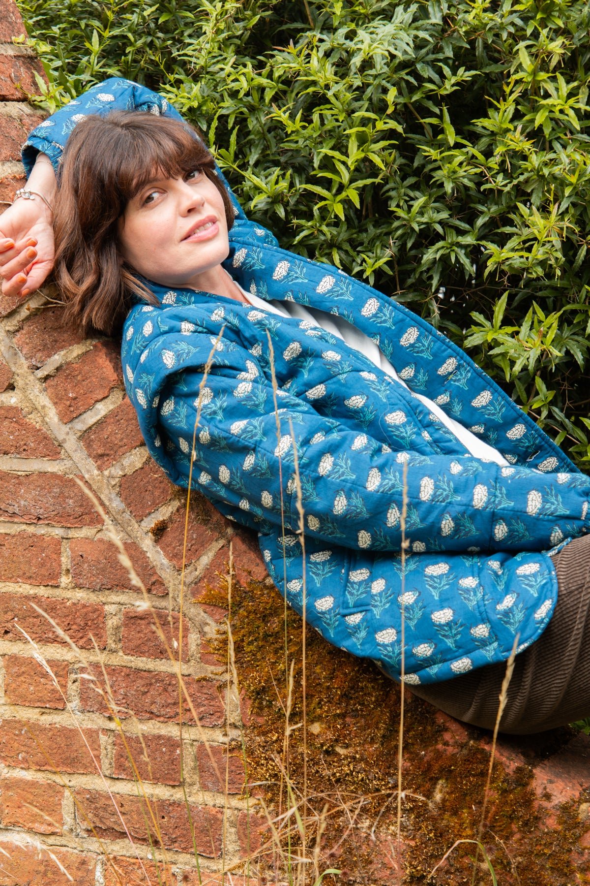 Evie Jacket in Navy Flower - Image 4