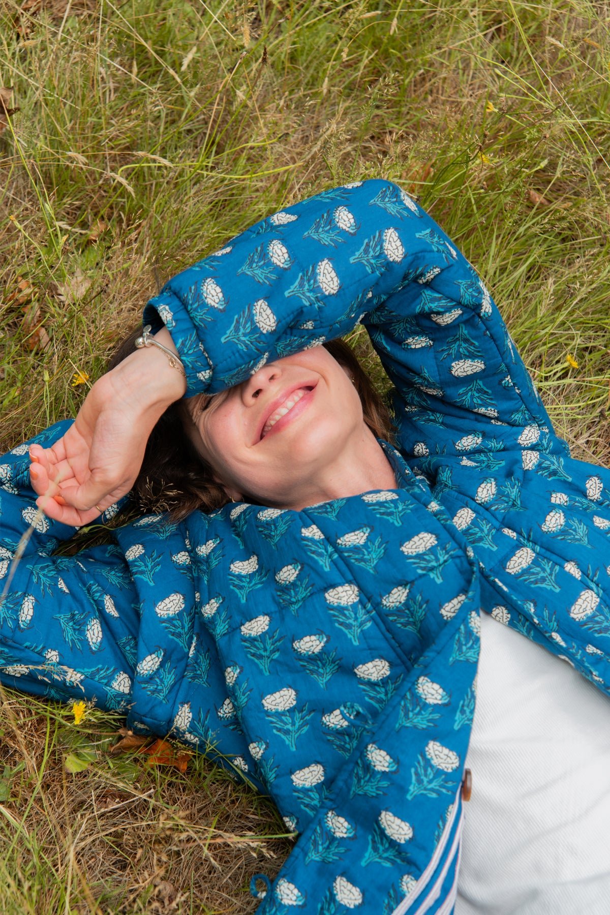 Evie Jacket in Navy Flower - Image 5