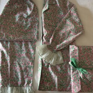 Coco Long PJ Set - Green & Pink Flowers