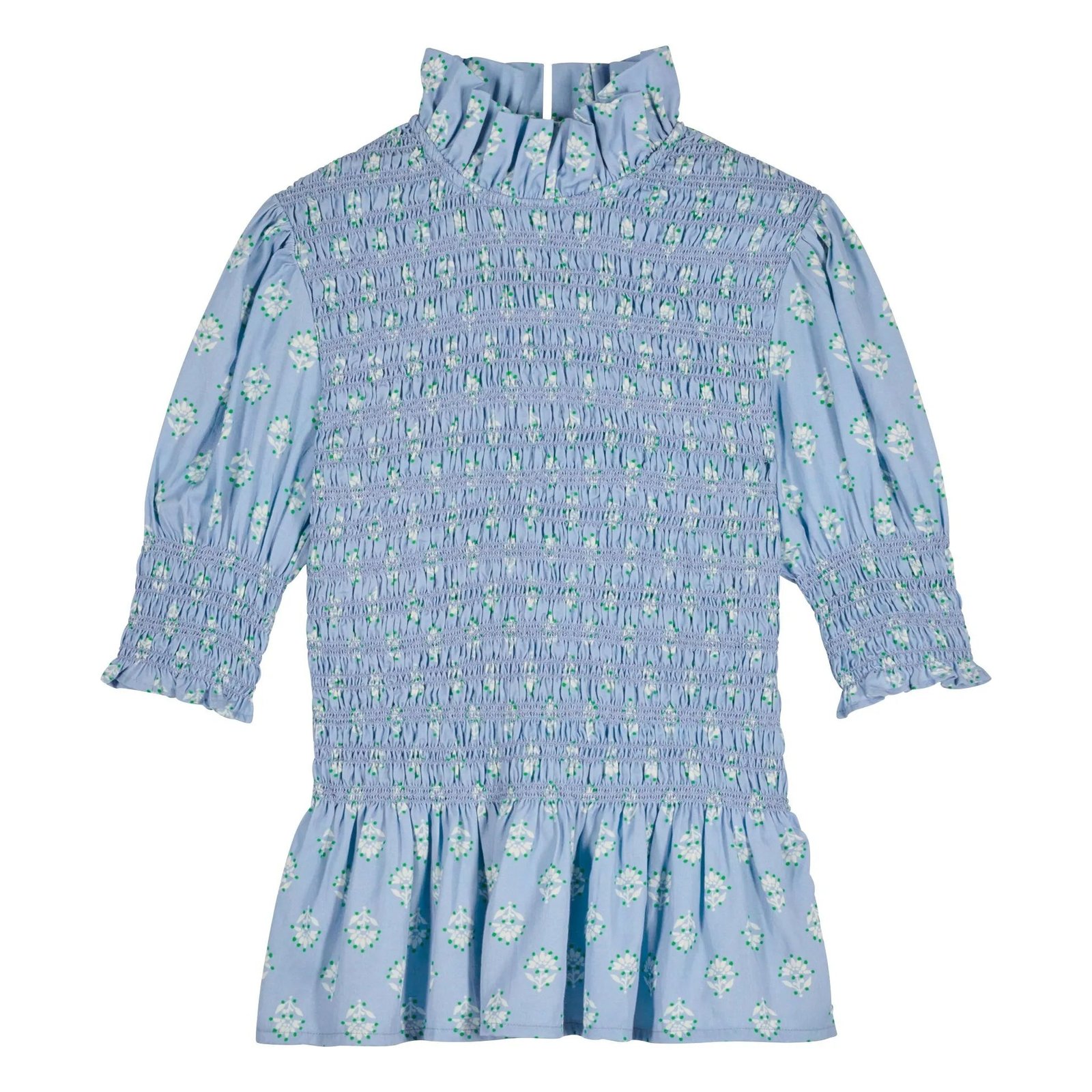 Aleria Shirt - Light Blue Flower Short Sleeve - Image 2