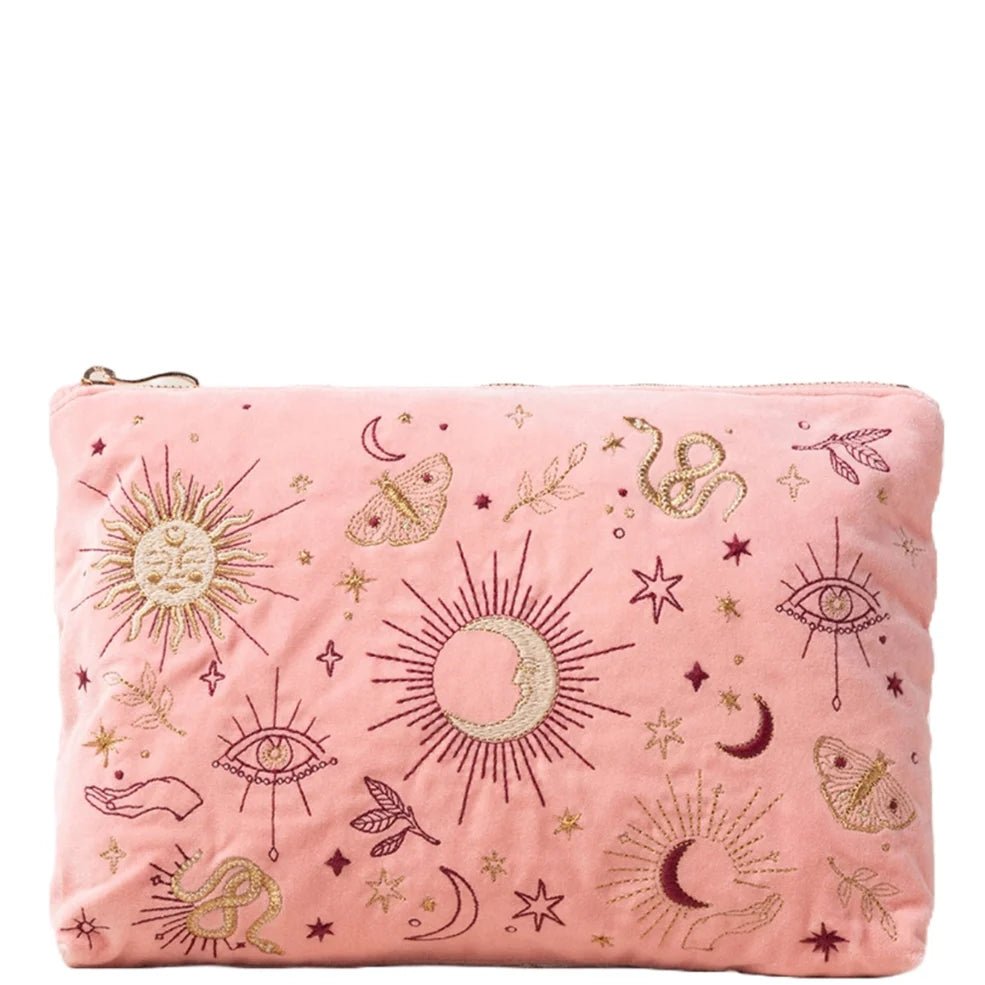 Boho Mysticism Velvet Everyday Pouch - Pale Pink - Image 2