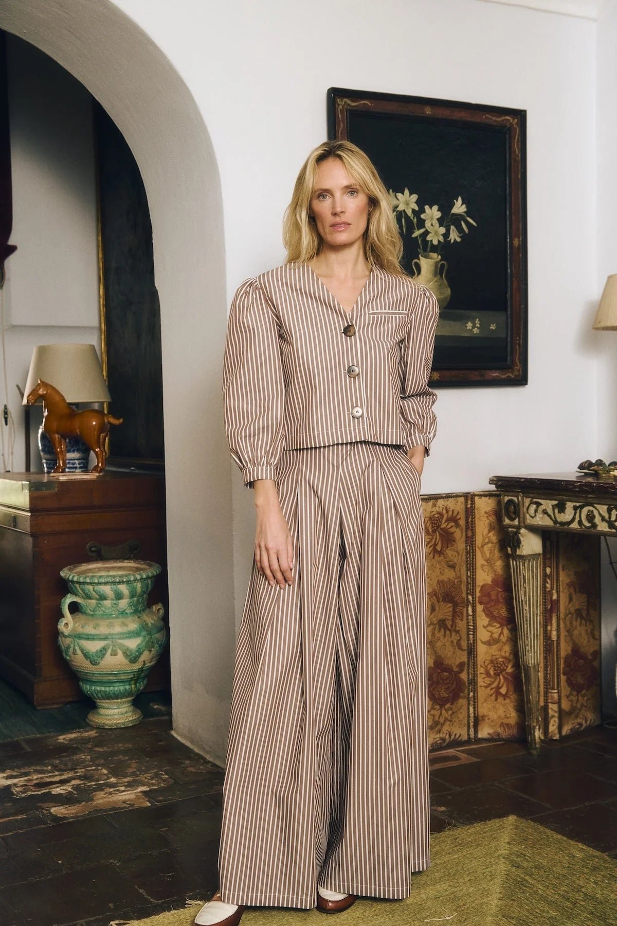 Jiselle Jacket - Brown Stripes - Image 4