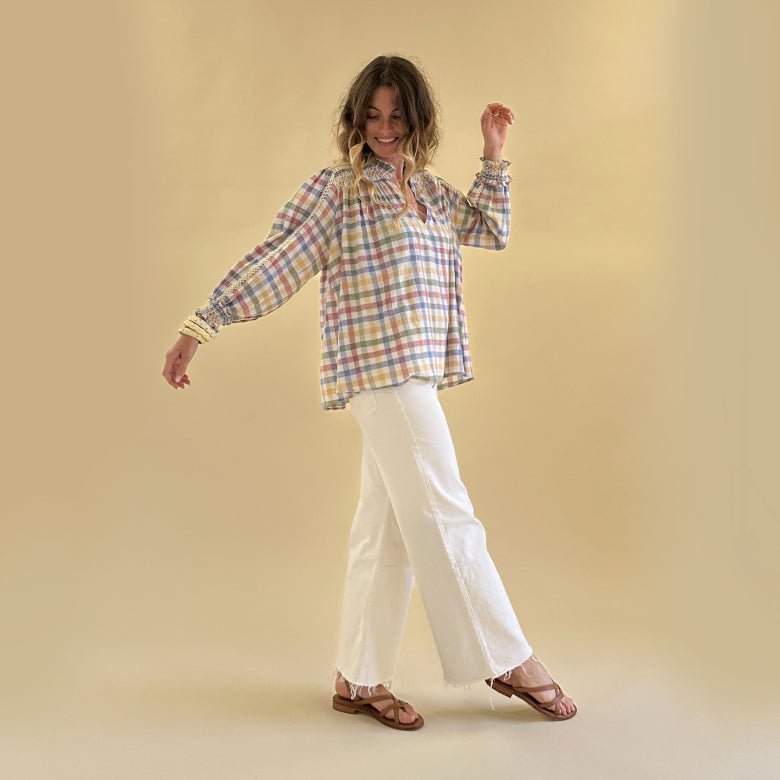 Eden Blouse in Carreau Multicolour - Image 3