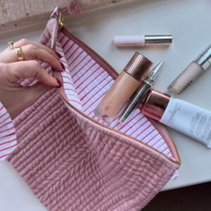 POM Pink Velvet Large Pouch