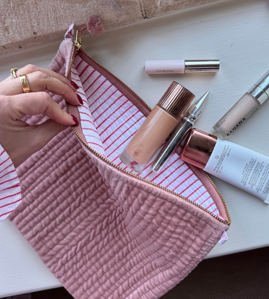 POM Pink Velvet Large Pouch